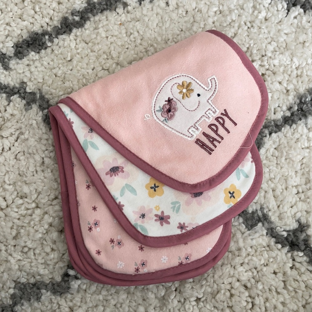 Set of 3 burp cloths.